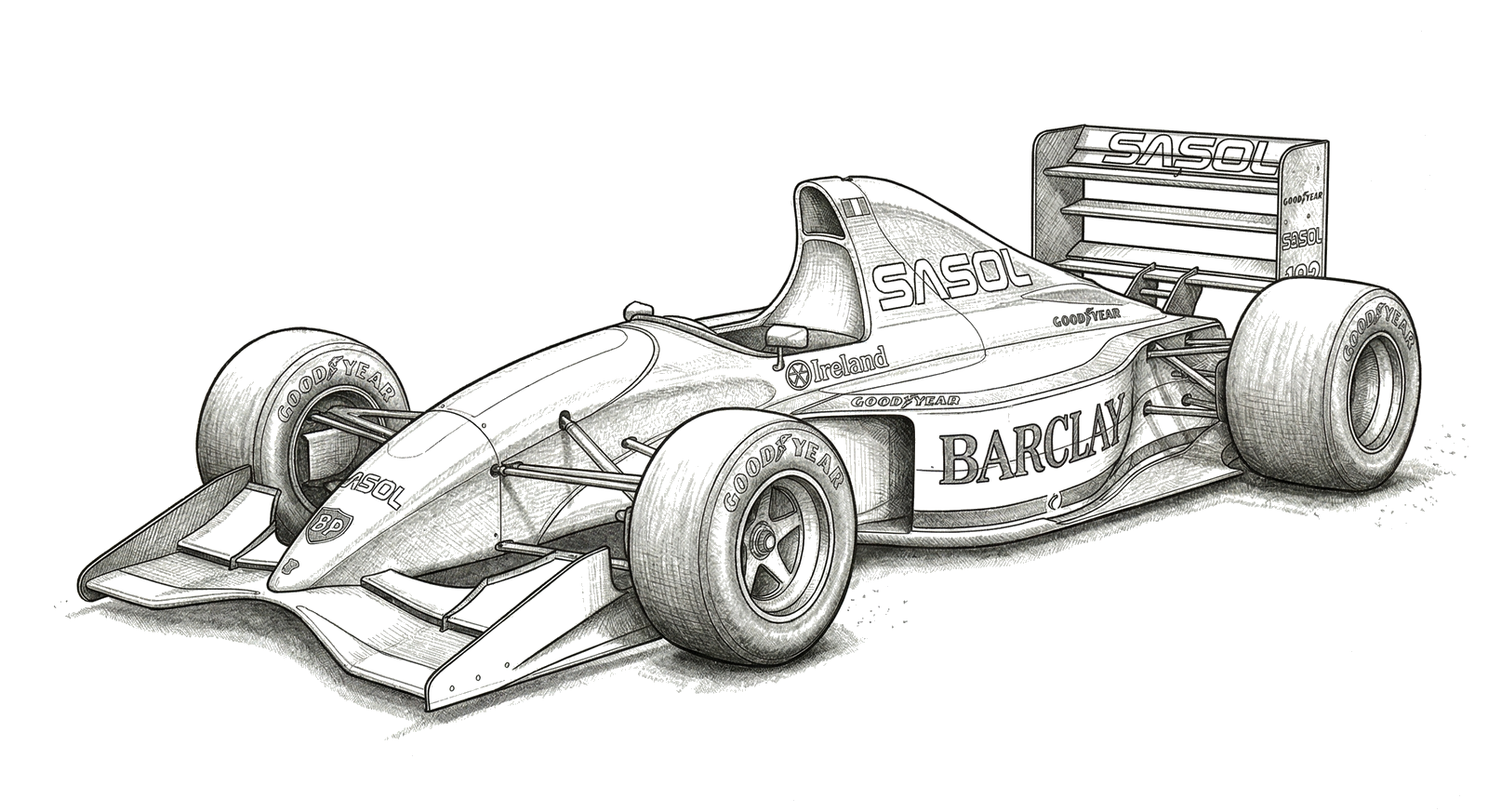 Jordan 192 illustration, print signed by Andy Stevenson