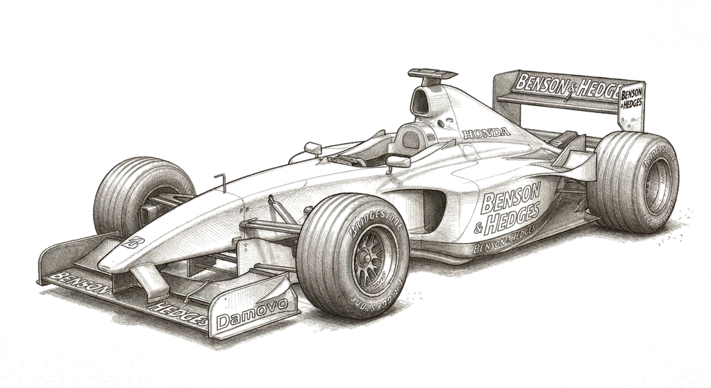 Jordan EJ13 illustration, print signed by Andy Stevenson