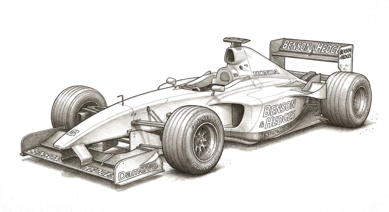 Jordan EJ13 illustration, print signed by Andy Stevenson