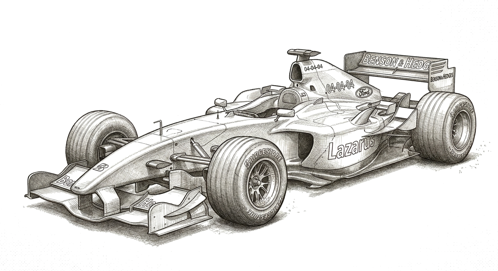 Jordan EJ14 illustration, print signed by Andy Stevenson